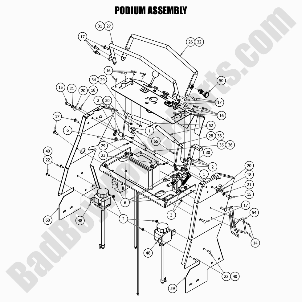 2652 - Bad Boy Mower Parts Lookup > 2021 > Revolt > Podium Assembly - Detail